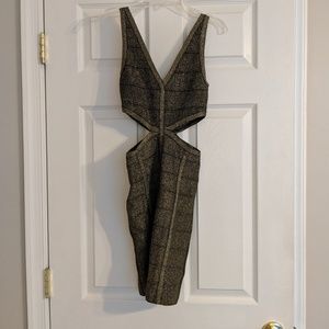 Arden B black and silver cutout dress